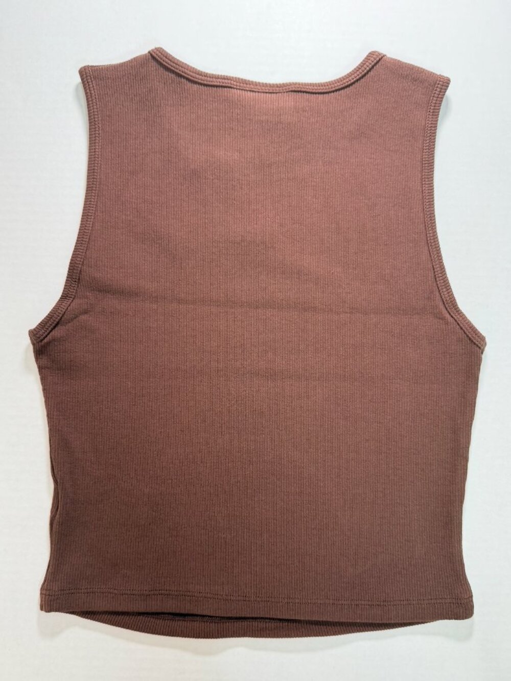 Wilo Logo Rib Tank Chocolate Brown Medium NWT Ribbed Athleisure Workout Top - Picture 4 of 6